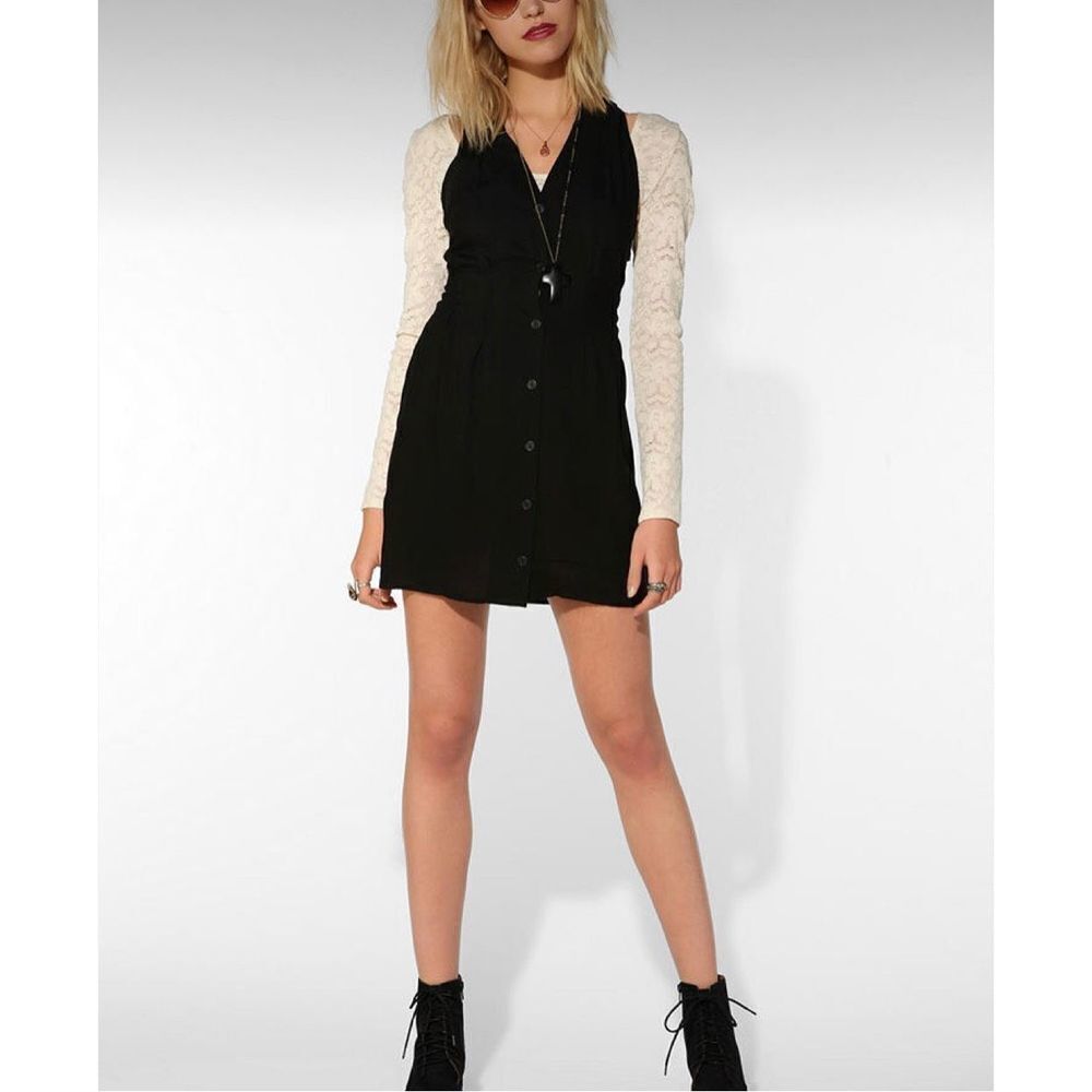 Bethany Cosentino for Urban Renewal black sleeveless cut out back mini dress